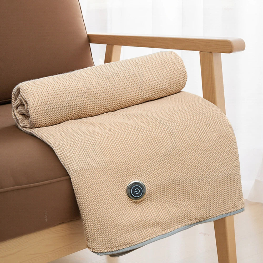 Heated Blanket USB Wearable Electric Blanket Portable Warmer Blanket for Shoulder Rechargeable Heating Shawl with 3 Tem Setting
